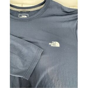 The‎ North Face Mens XL Long Sleeve Shirt FlashDry Athletic Training Grey Blue